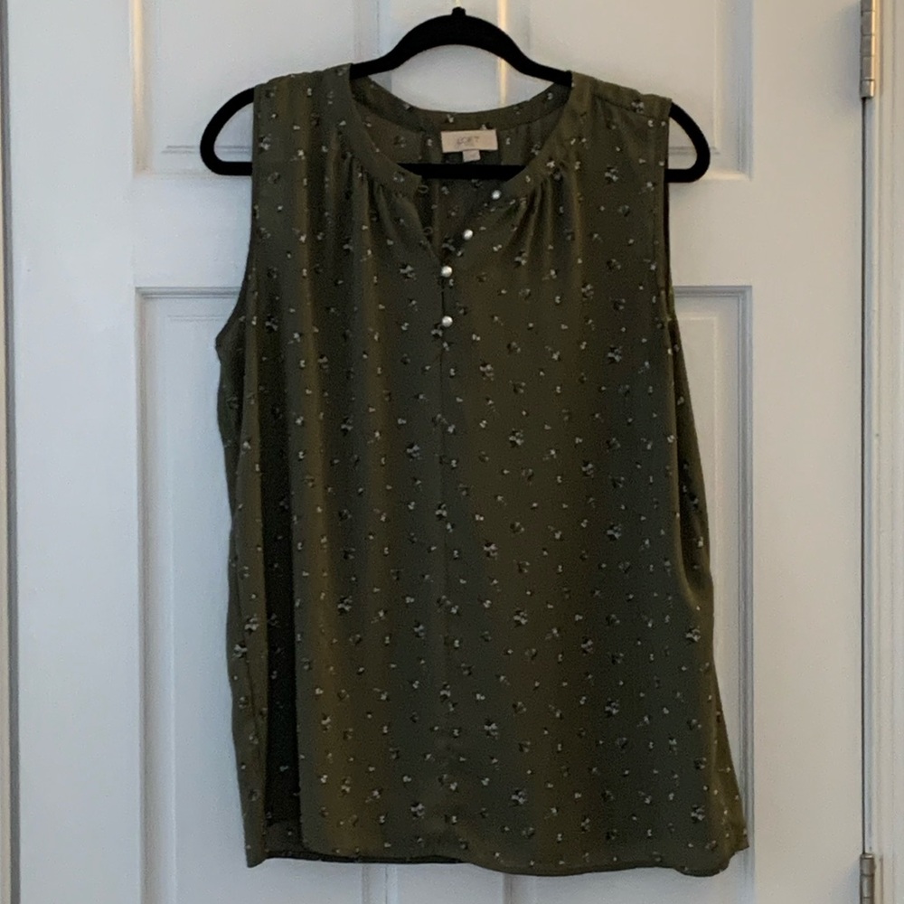 Green floral blouse from Loft